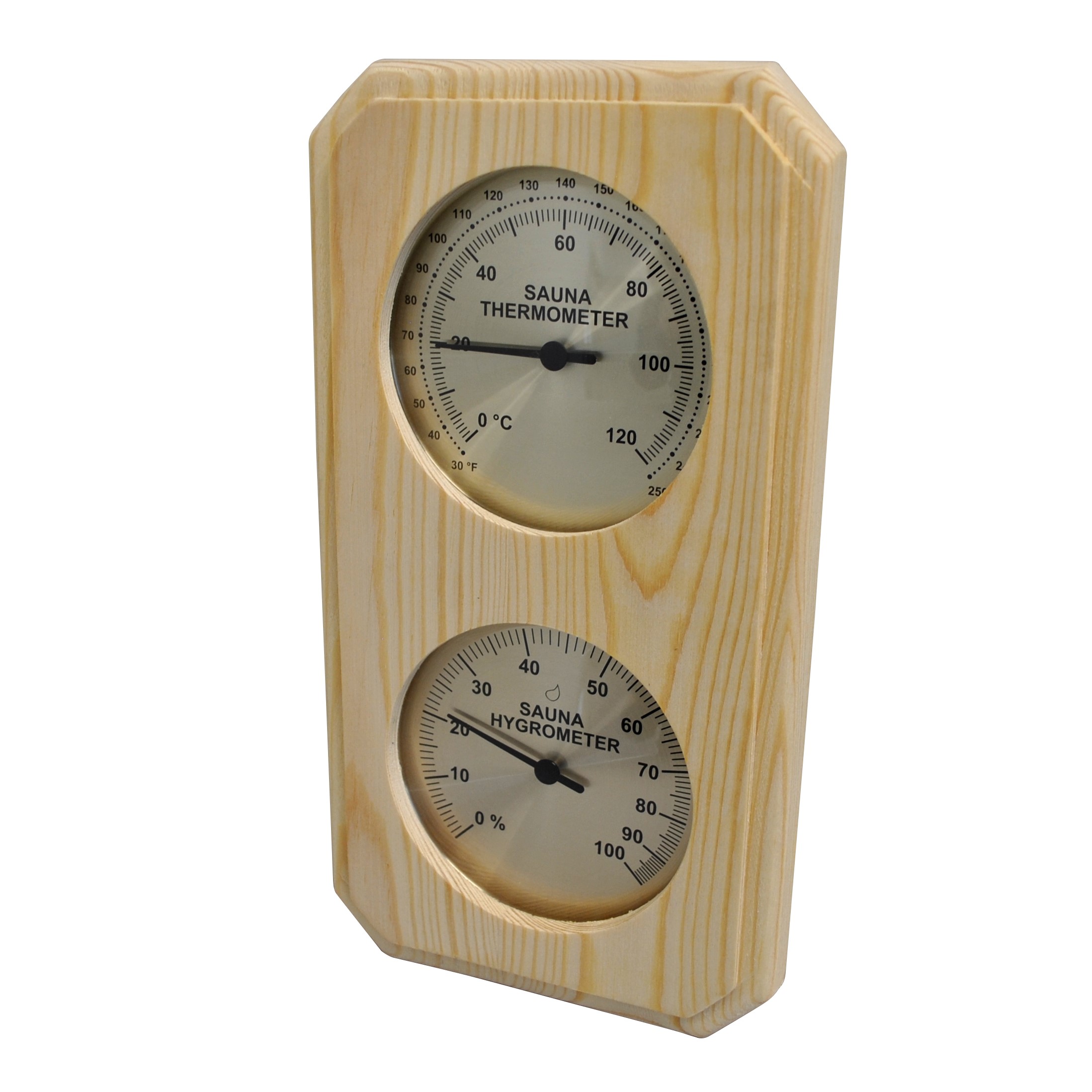 Pine Sauna Thermometer/Hygrometer Vertical